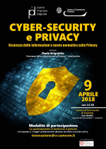 Locandina seminario su Cyber-security e Privacy